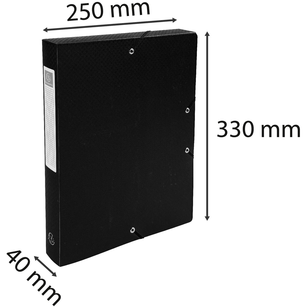 Exacompta Opak A4 Black Elasticated Filing Box 8 Pack Image 9