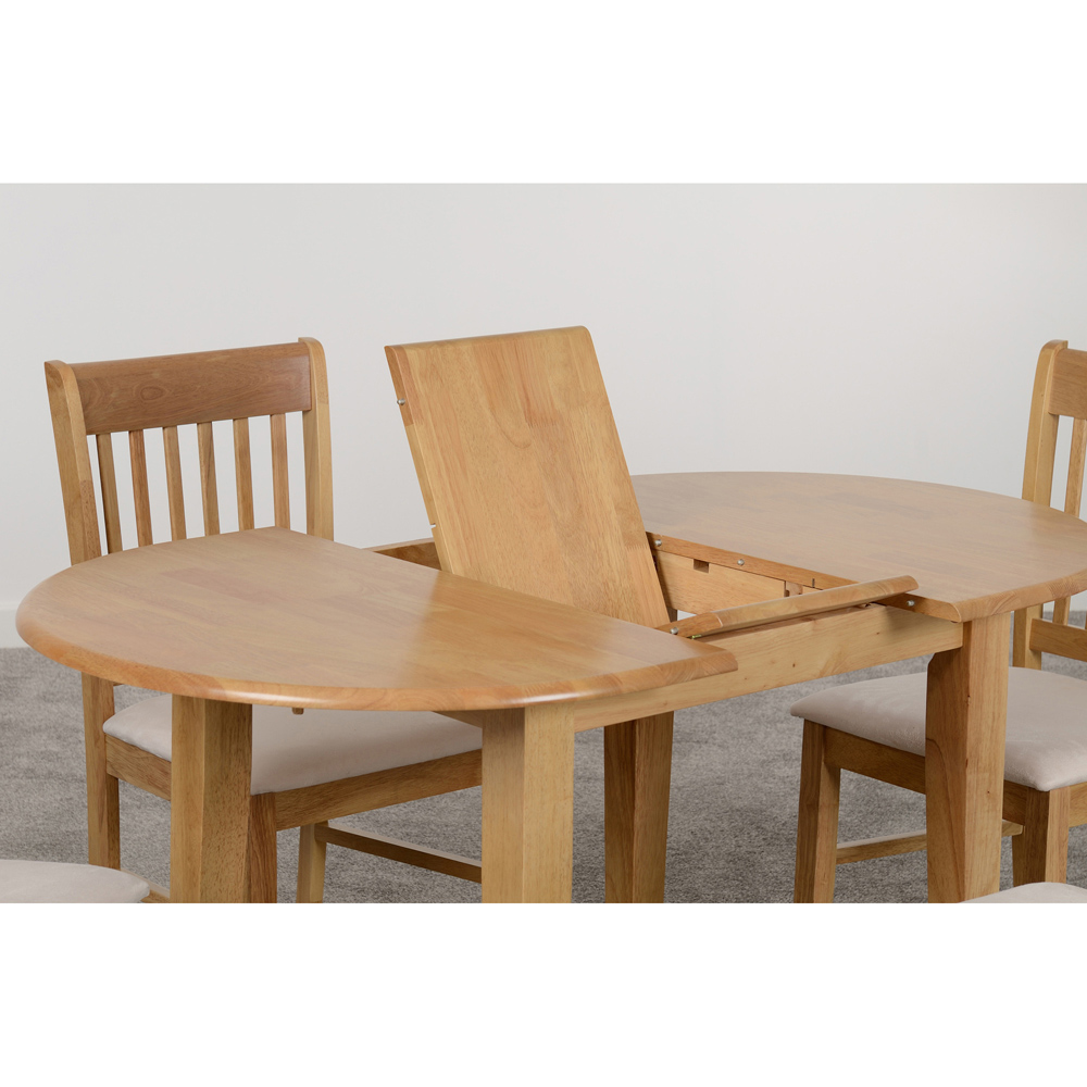 Seconique Oxford 4 Seater Extending Dining Set Natural Oak and Mink Microsuede Image 6