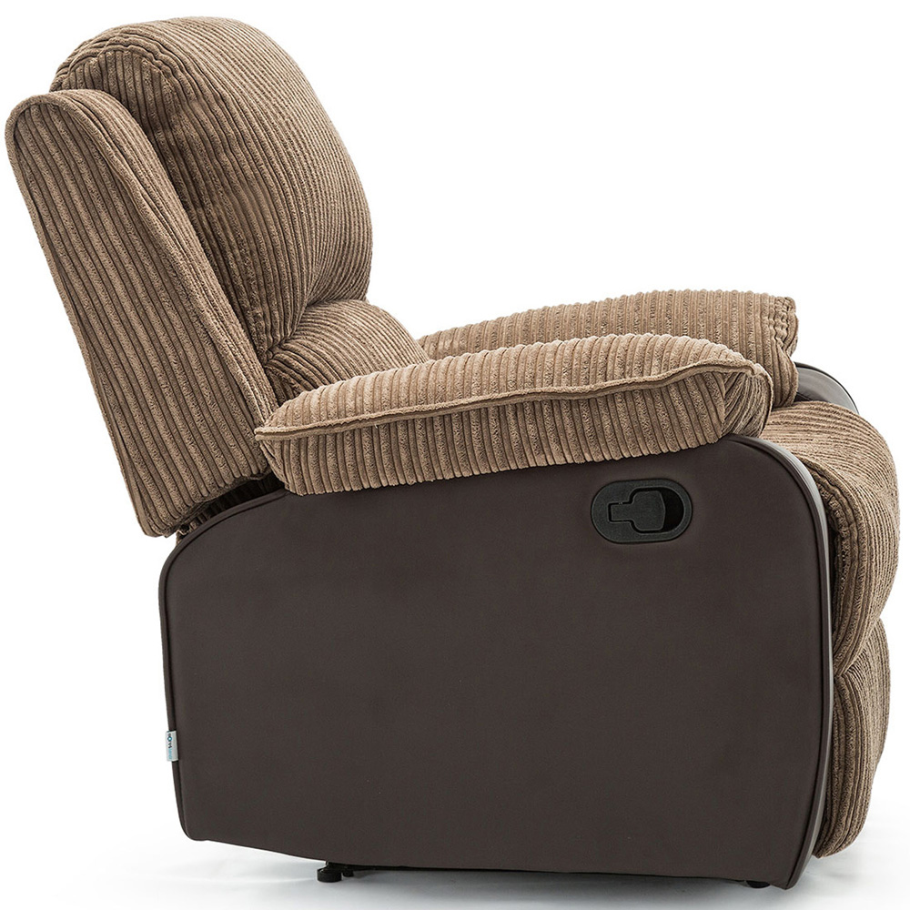 Furniture Online Postana Brown Jumbo Cord Manual Recliner Chair Image 5