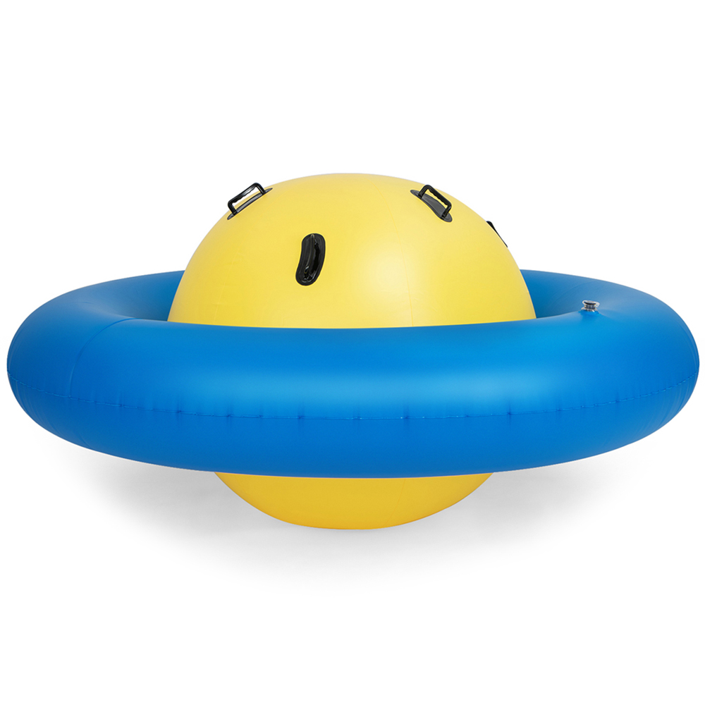 Costway Kids Yellow Inflatable Dome Rocker Bouncer with Handles Image 1