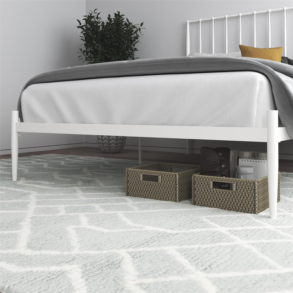Dorel Giulia King Size White Metal Bed Frame Image 6