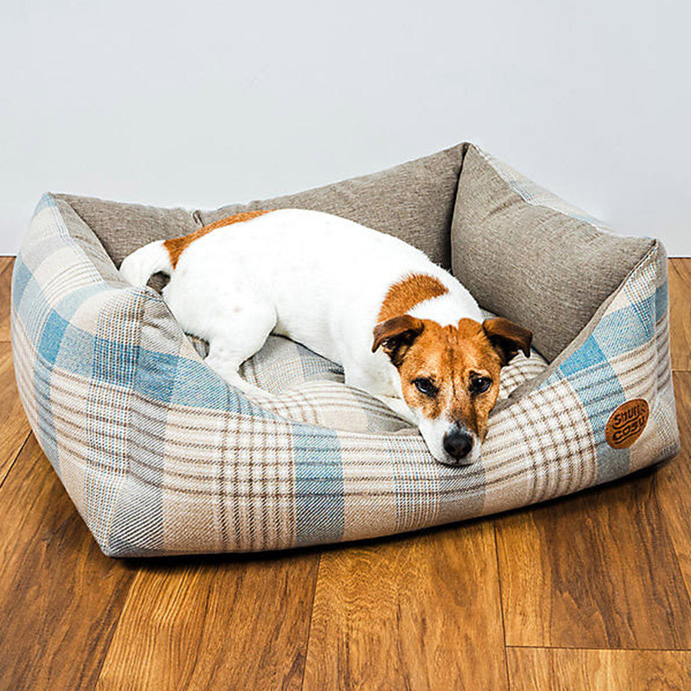 Snug and Cosy Highland Large Bluebell Rectangle Pet Bed Image 2