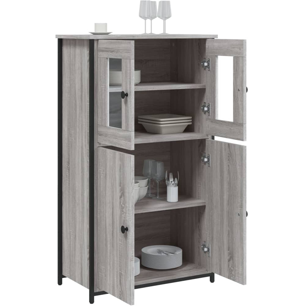 vidaXL 4 Door Grey Sonoma Highboard Image 3