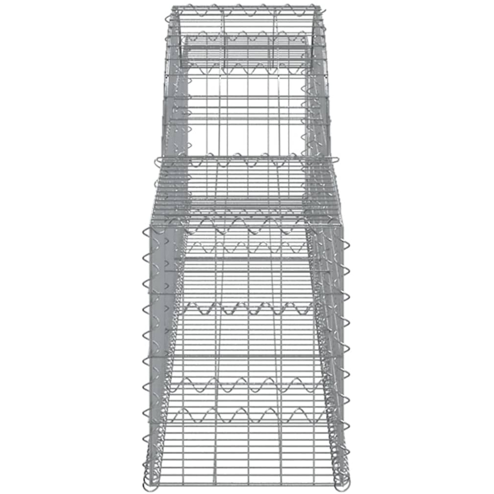 vidaXL Silver Galvanised Iron Arched Gabion Basket 300 x 30 x 40/60cm 4 Pack Image 3