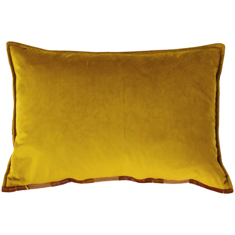 Paoletti Delano Ochre and Blush Velvet Jacquard Cushion Image 3