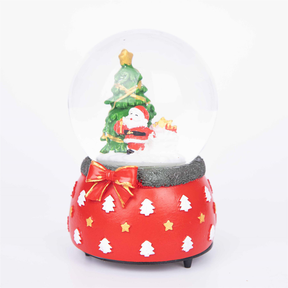 Single Shatchi Christmas Santa Tree Scene Resin Base Musical Snowglobe in Assorted Style Image 3