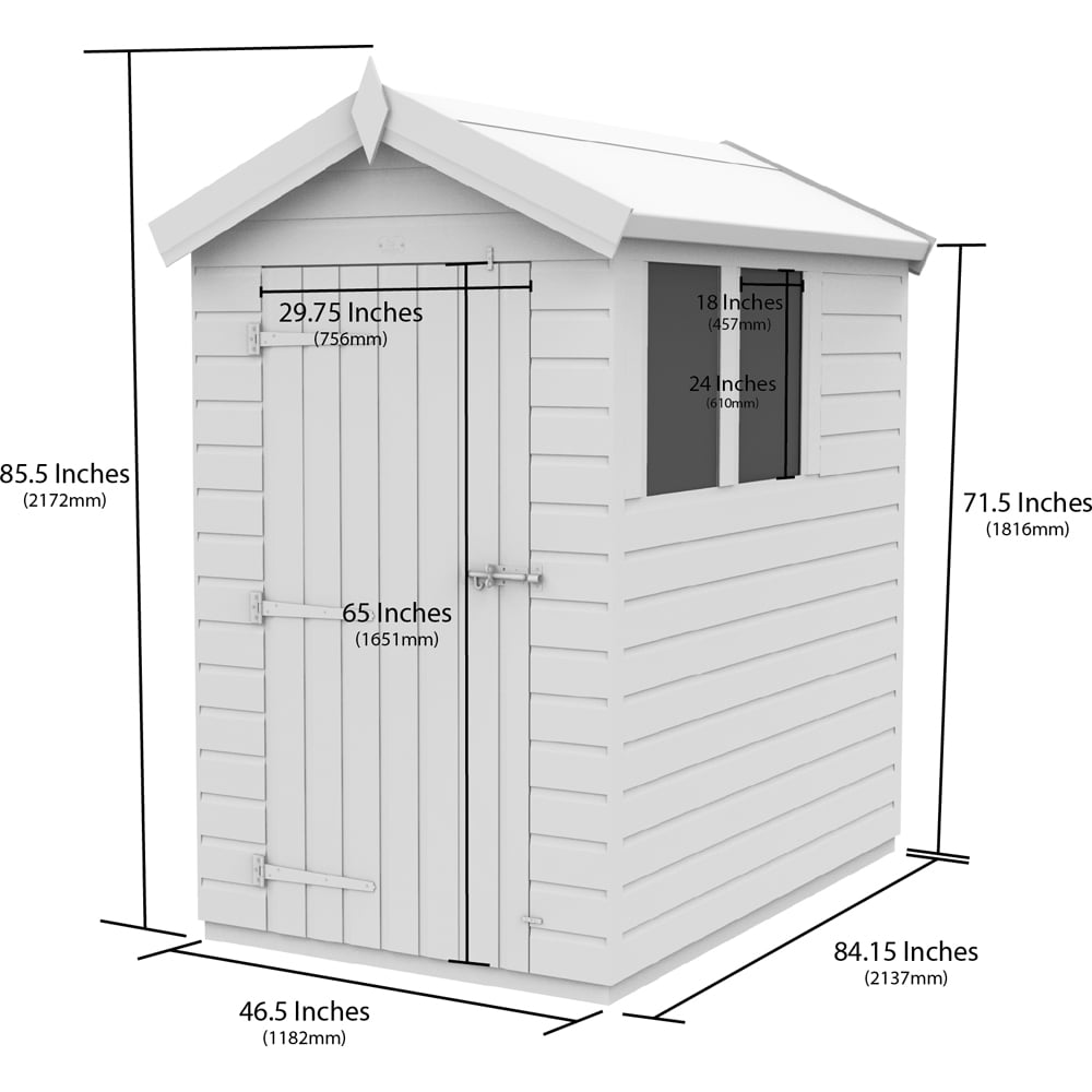 DIY Sheds 4 x 7ft Tongue and Groove Timber Apex Security Garden Shed Image 9