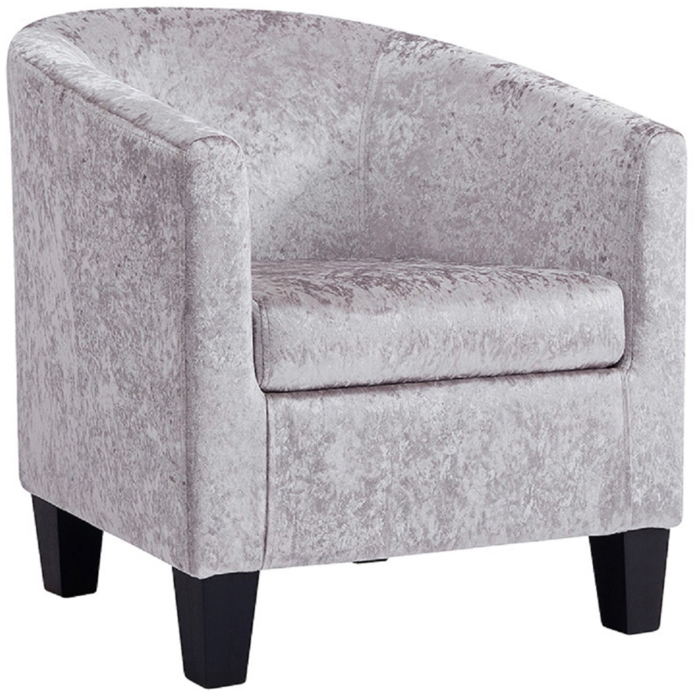 Home Detail Canberra Silver Crushed Velvet Tub Chair Image 2