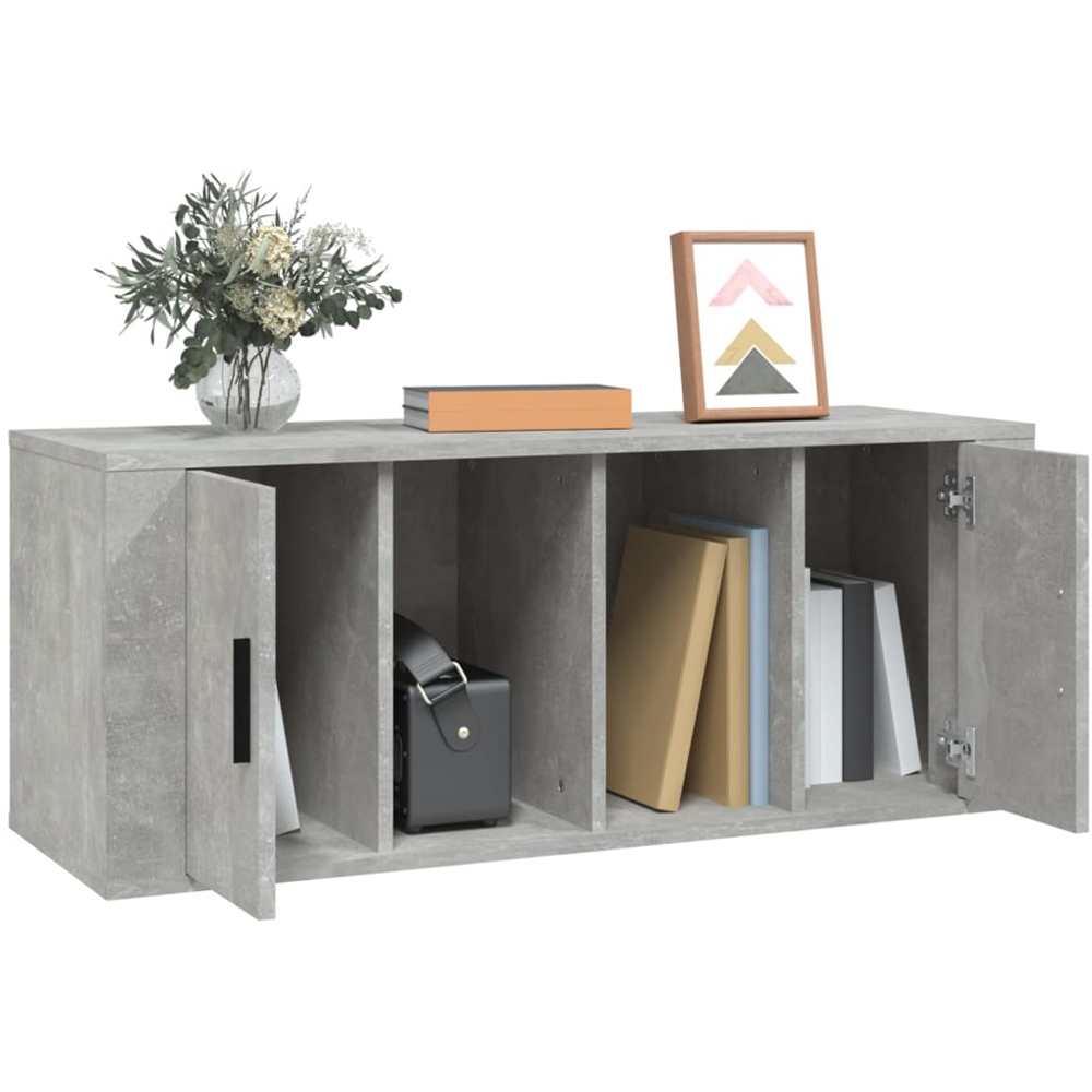 vidaXL 2 Door 2 Shelf Concrete Grey TV Cabinet Image 4