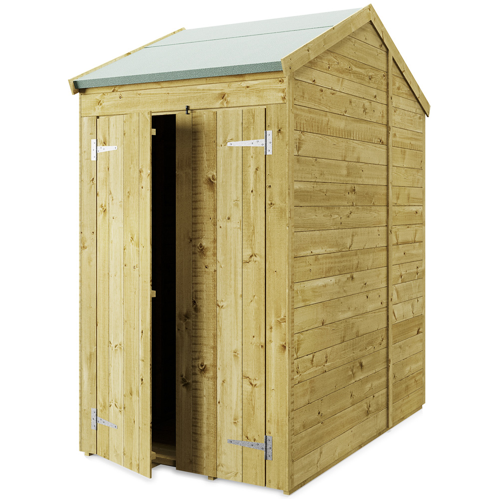 StoreMore 4 x 6ft Double Door Tongue and Groove Apex Shed Image 1