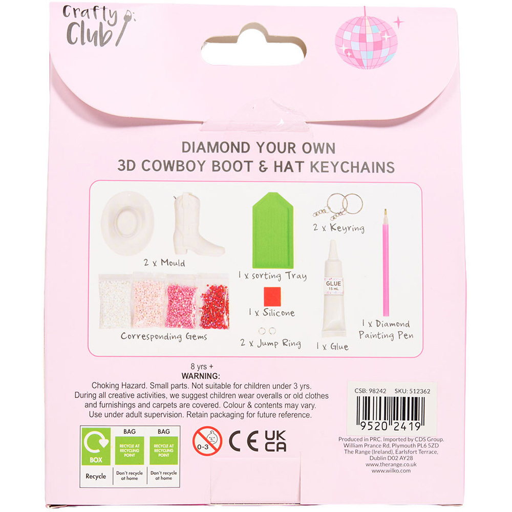 Diamond Your Own 3D Cowboy Boot and Hat Keychains Image 5