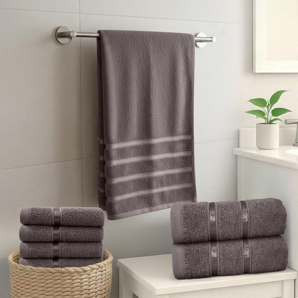 Smart Living Boston 8 Piece Grey Towel Bale Set Image 3