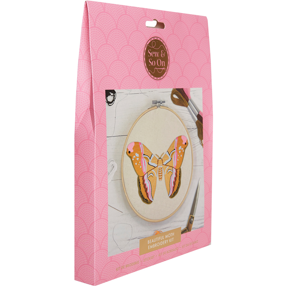Sew & So On Beautiful Moth Embroidery Hoop Decoration Craft Kit Image 5