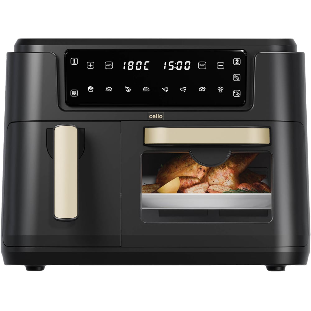 Cello CELLO-AF901A-BK Black Dual Zone Air Fryer Basket and Oven Image 1