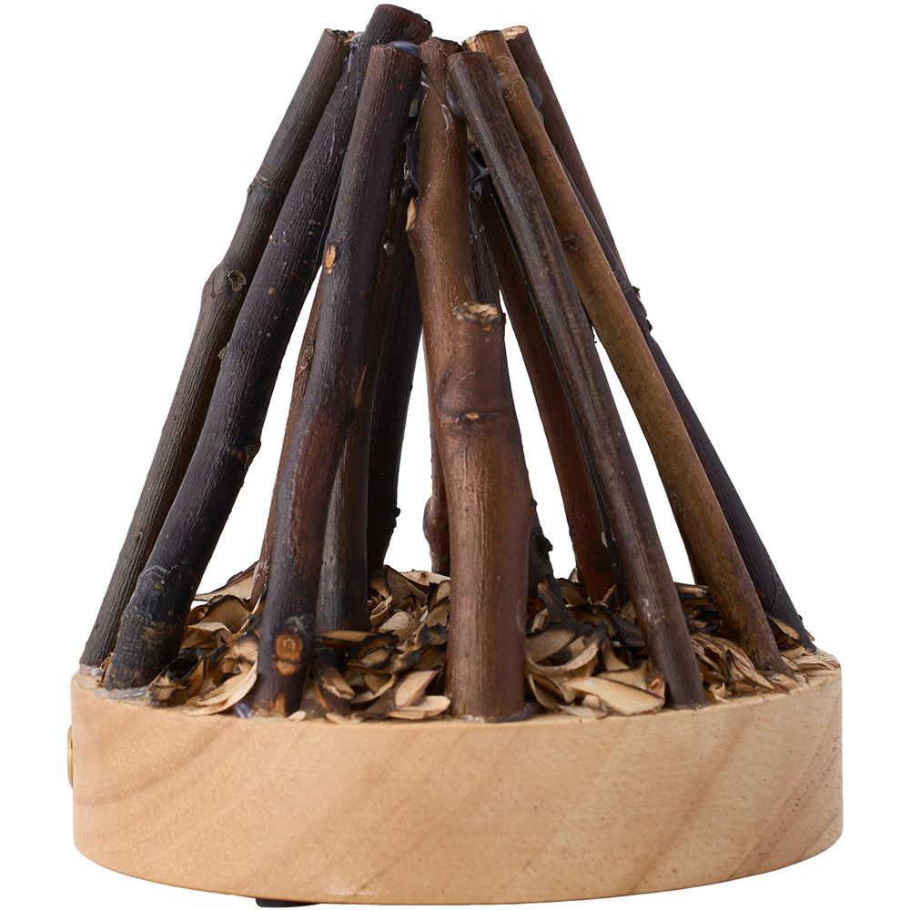 Living and Home Natural Wood LED Campfire Night Light Image 6