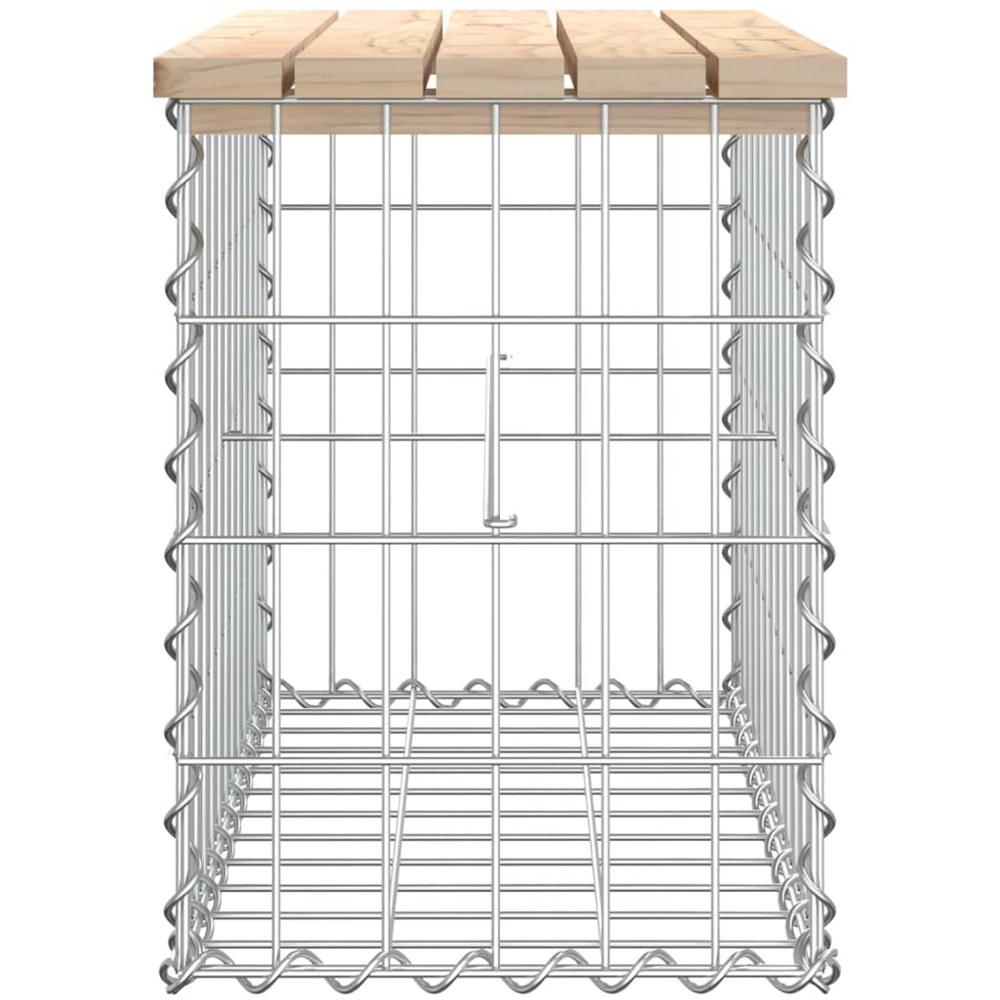 vidaXL Natural Solid Pine Wood Gabion Design Garden Bench 63 x 31.5 x 42cm Image 3