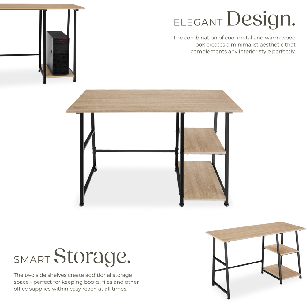 tectake Paisley Oak Sonoma Trapezoidal Desk Image 3