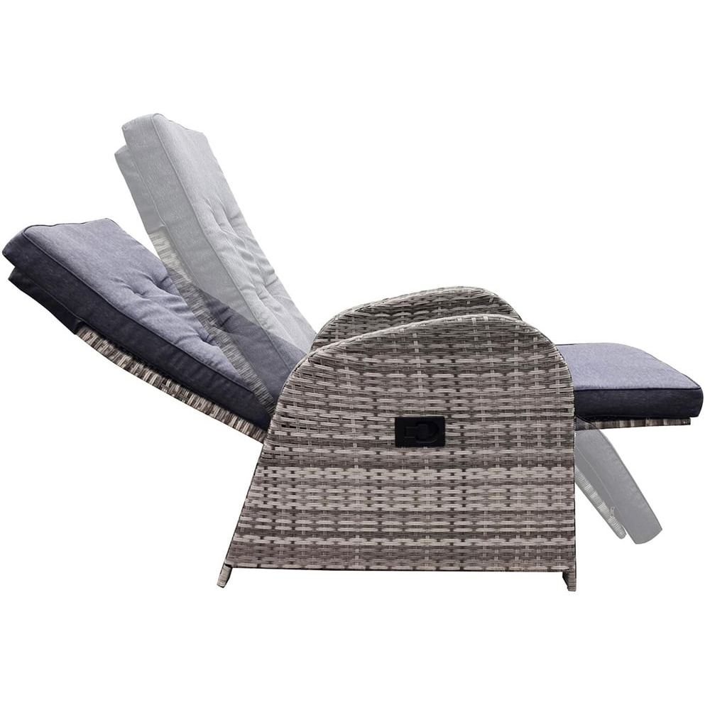 Malay Deluxe Malay New Hampshire Grey Wicker Reclining Chair Image 4