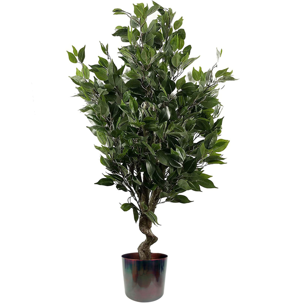 Leaf Evergreen Ficus Artificial Plant in Multicolour Planter 110cm Image 1