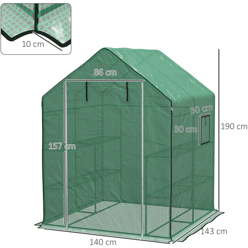 Outsunny 6.2 x 4.5 x 4.6ft Green Walk In Replacement Greenhouse Cover Image 7