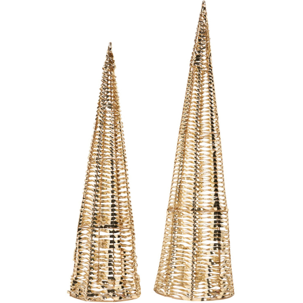 Set of 2 LED Foil Cones Gold Image 1