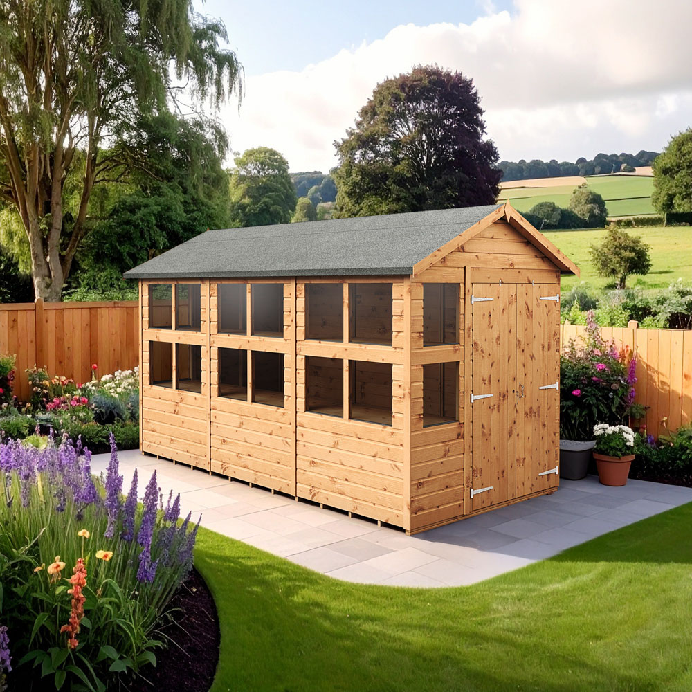 Empire Sheds 6 x 12ft 2 Door Dipped Treated Tongue and Groove Apex Potting Shed Image 2