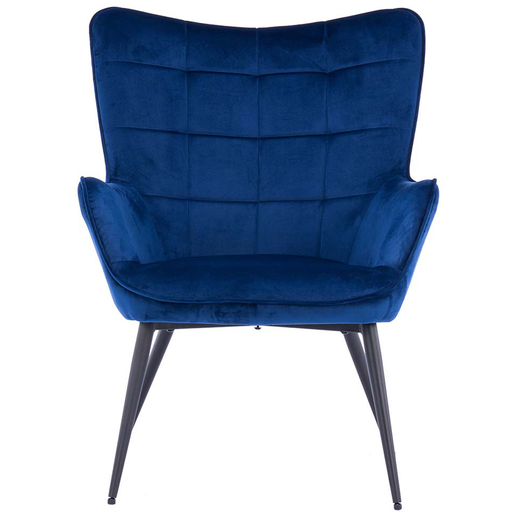 Furniture Online Vera Blue Velvet Modern Accent Chair Image 3