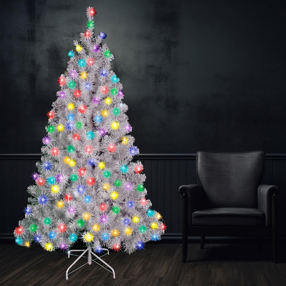 Shatchi Multicolour LED Pre-Lit Alaskan Pine Artificial Christmas Tree 12ft Image 2