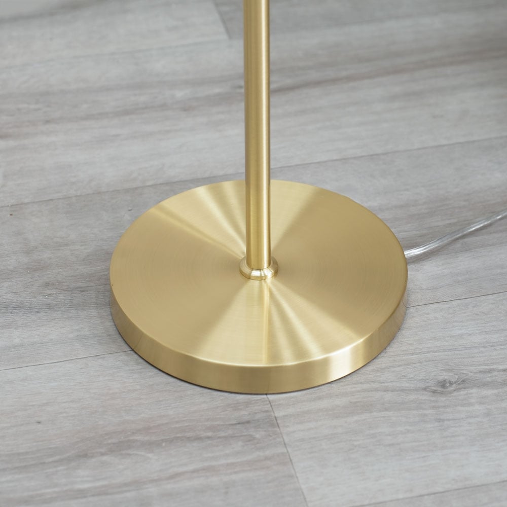 ValueLights Marissa Black and Gold Shade Gold Ball LED Floor Lamp Image 4