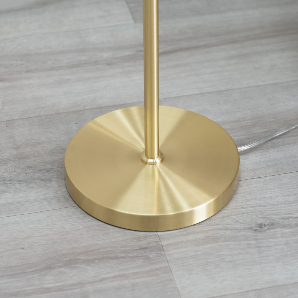 ValueLights Marissa Reni Navy Blue Velvet Shade and Gold Ball LED Floor Lamp Image 4