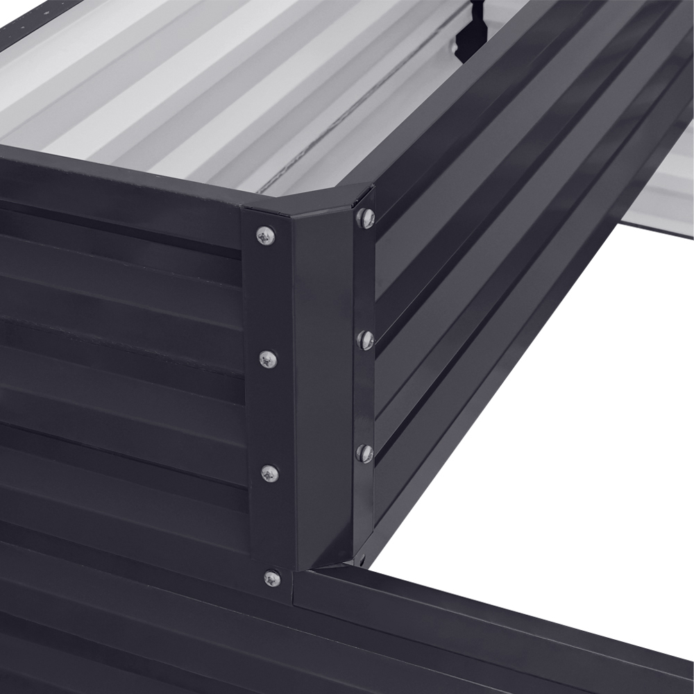Living and Home Black Weather-Resistant Galvanized Steel Raised Garden Bed Image 5