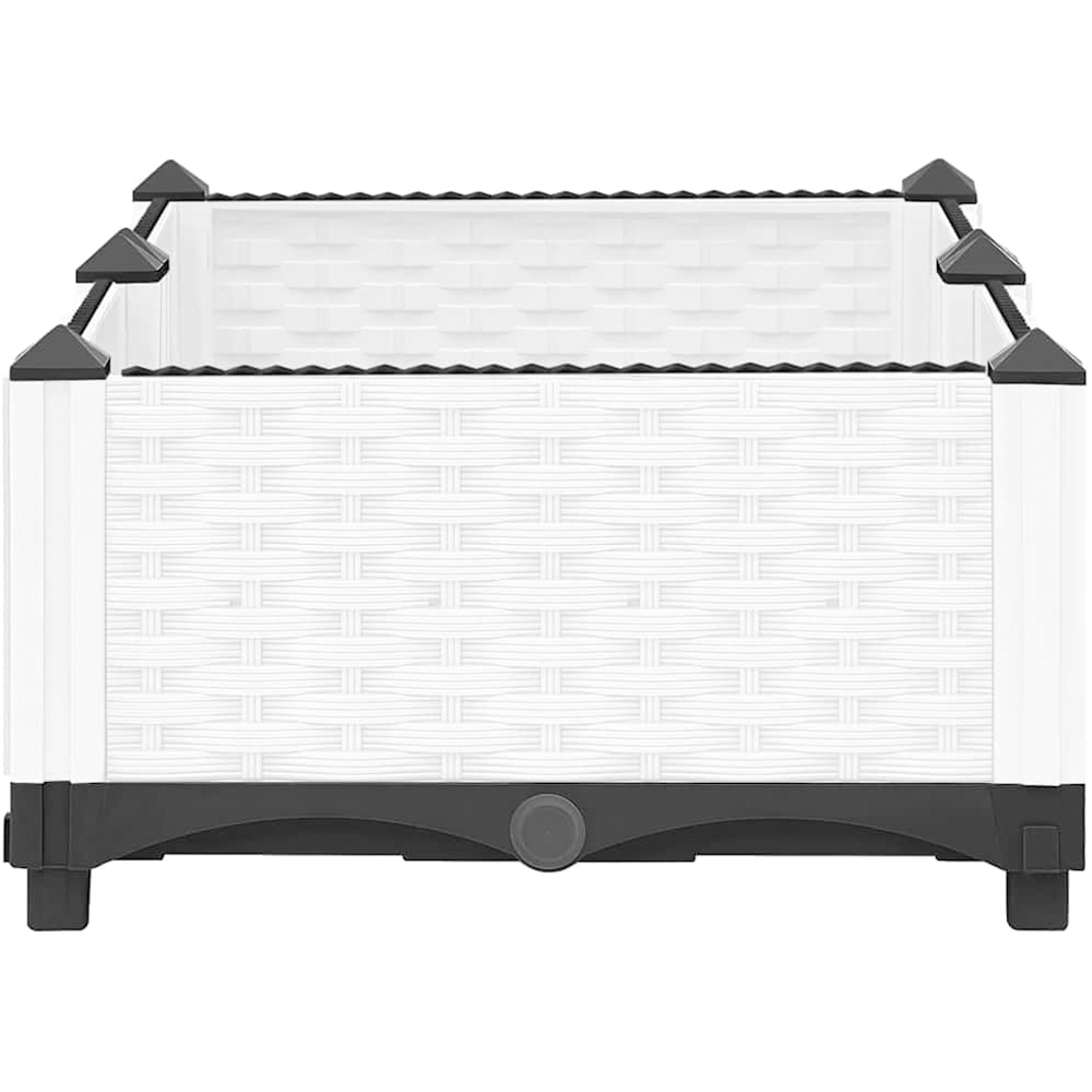 vidaXL White Polypropylene Raised Garden Bed 23 x 40 x 80cm Image 4