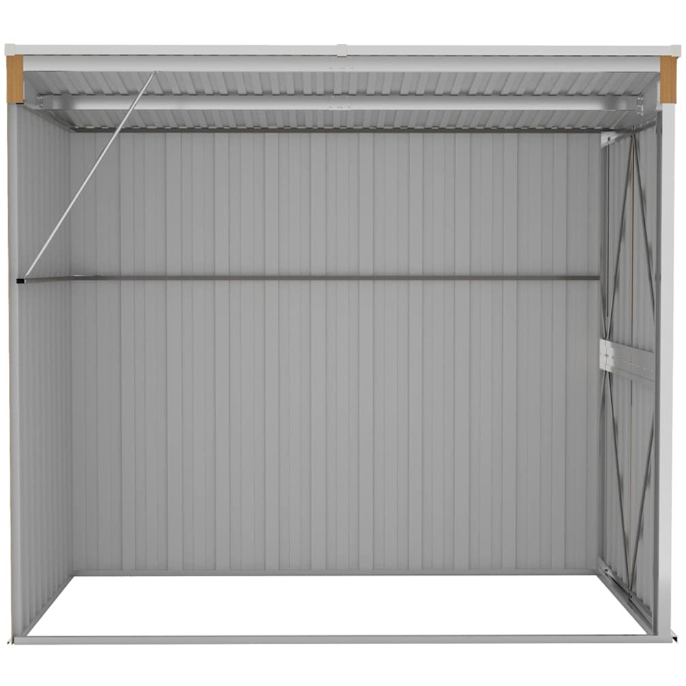 vidaXL 3.9 x 6.4ft Brown Galvanised Steel Wall Mounted Pent Garden Shed Image 4