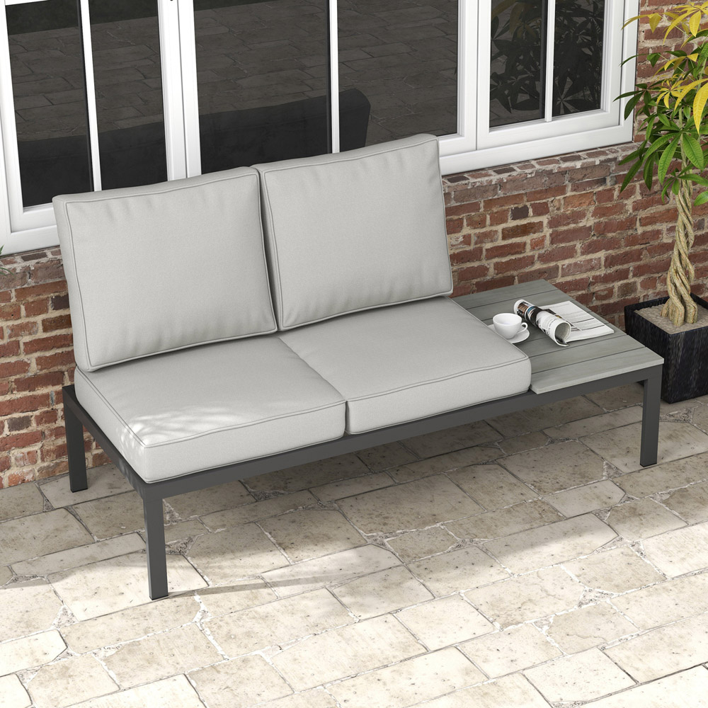 Outsunny Light Grey 3 Piece Back and Seat Replacement Cushion 66 x 117cm Image 2