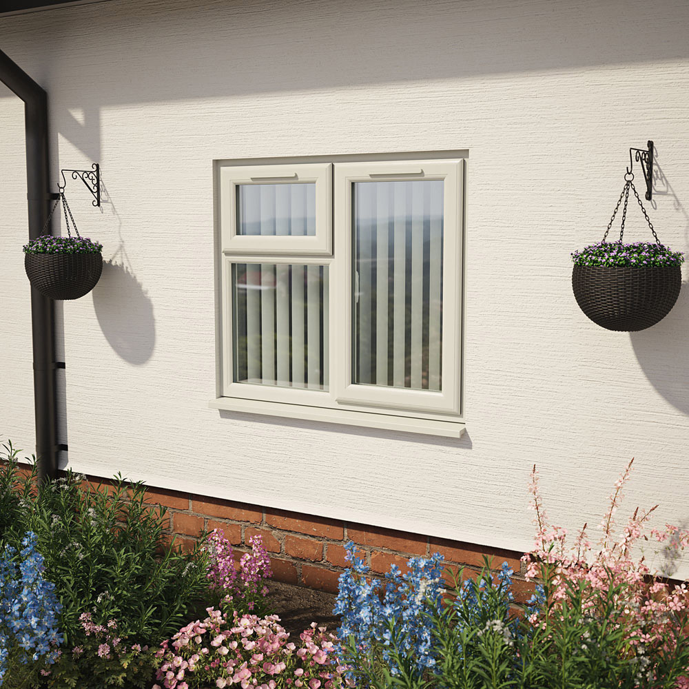 Crystal Agate and White RH Side Hung and Top Opener Clear Triple Glazed Window 1190 x 1040mm Image 2
