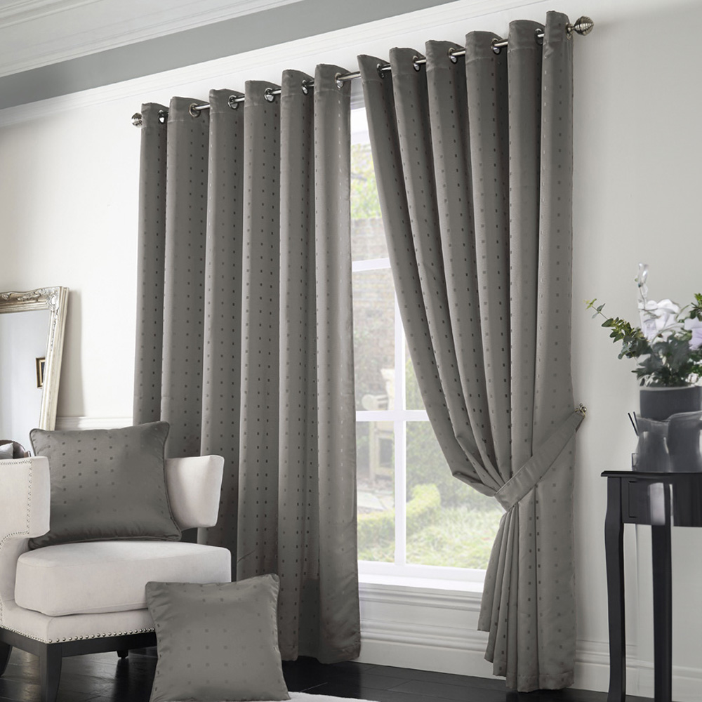 Alan Symonds Madison Silver Ring Top Curtain 168 x 229cm Image 1