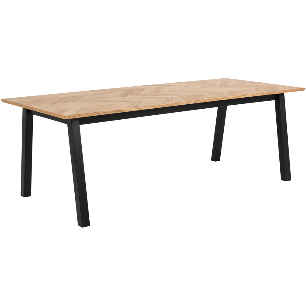 Florence Brighton 8 Seater Herringbone Effect Dining Table Oak Image 2