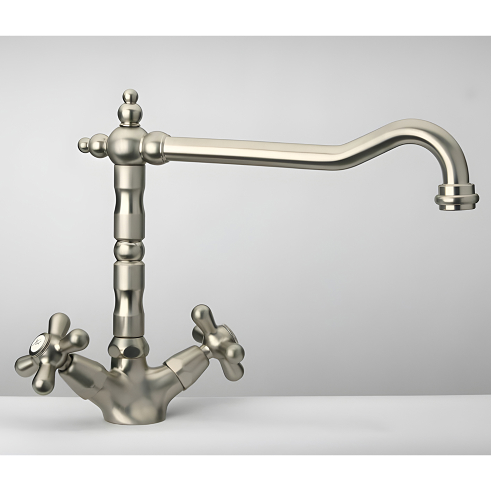 Piralla Baroq Antique Nickel Mono Twin Cross Handles Image 3
