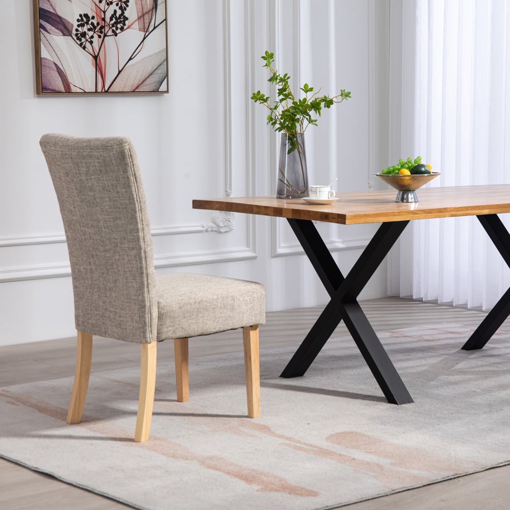Artemis Home Carrara Set of 2 Brown Pienza Fabric Dining Chairs Image 5