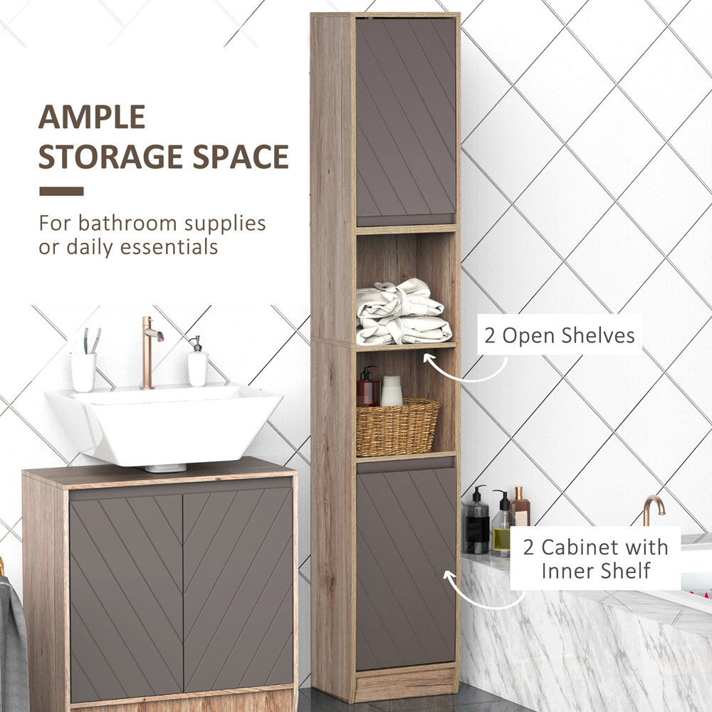 HOMCOM 2 Door S Shelf Bathroom Floor Cabinet Image 5