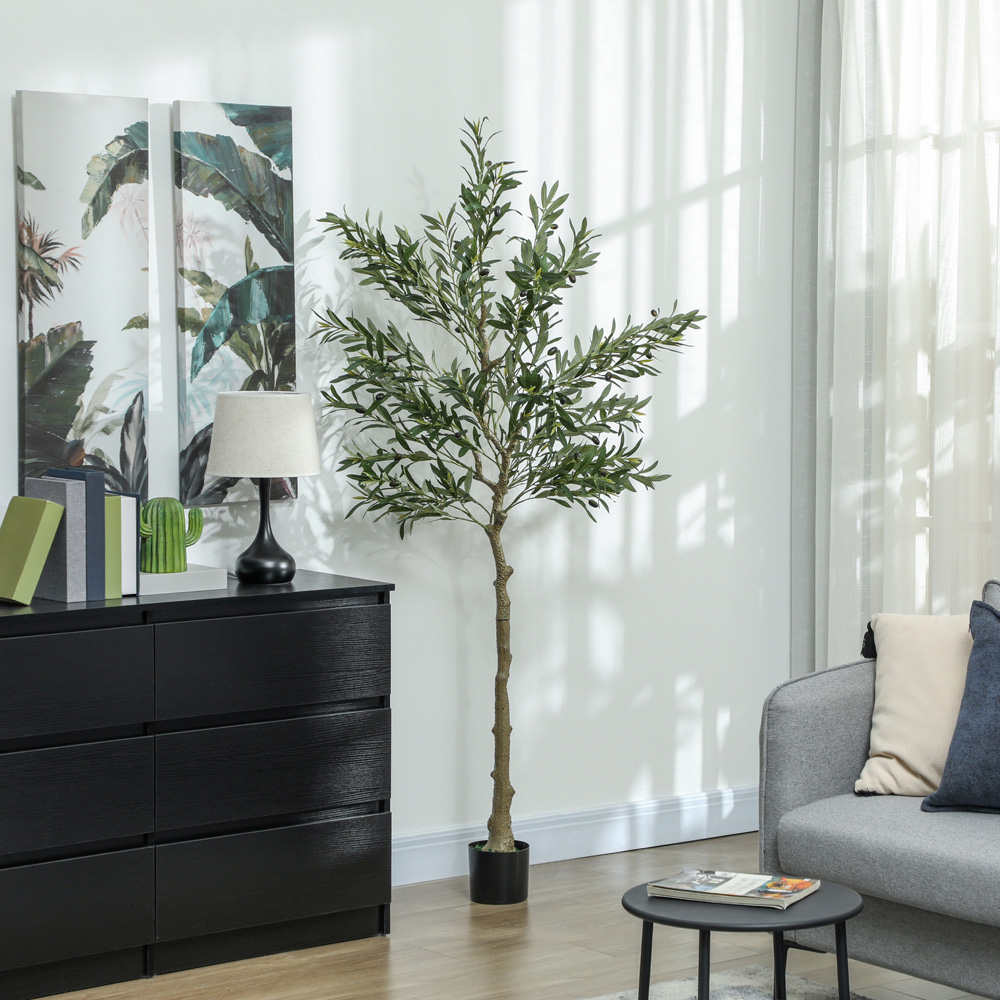 Portland Faux Potted Silk Olive Indoor Artificial Tree 180cm Image 2