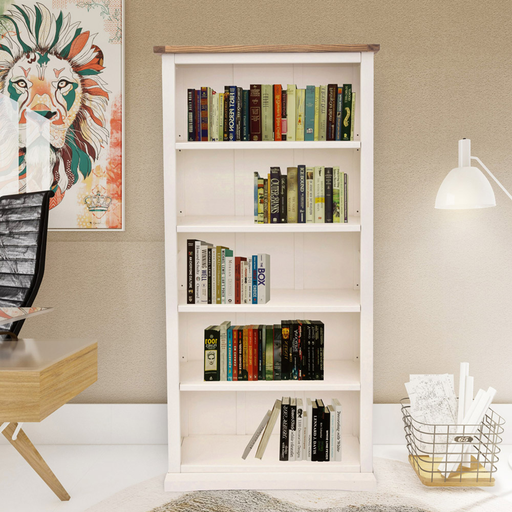 Cosenza 5 Shelf Off White Bookcase Image 7