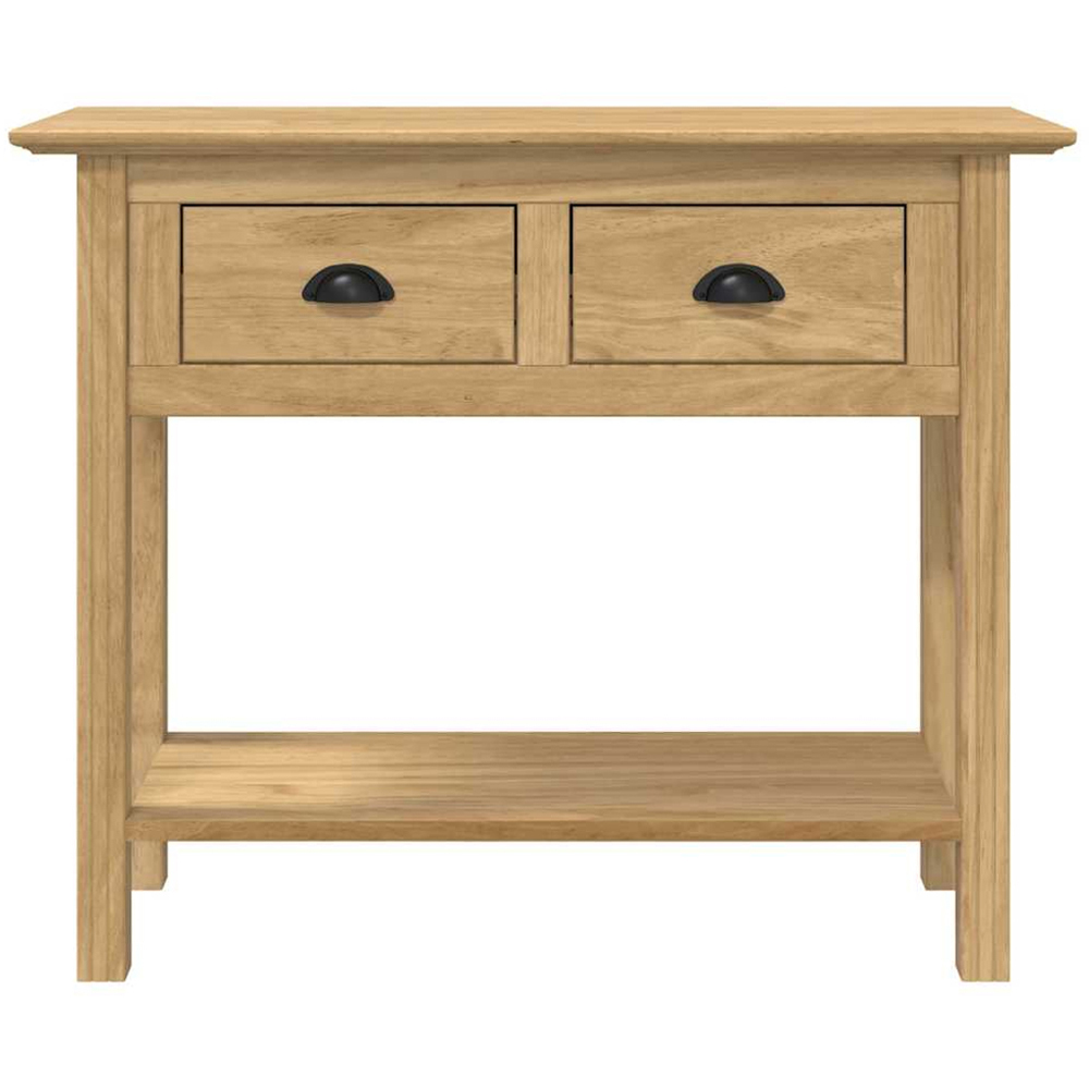 vidaXL Bodo 2 Drawer Single Shelf Honey Brown Console Table Image 4