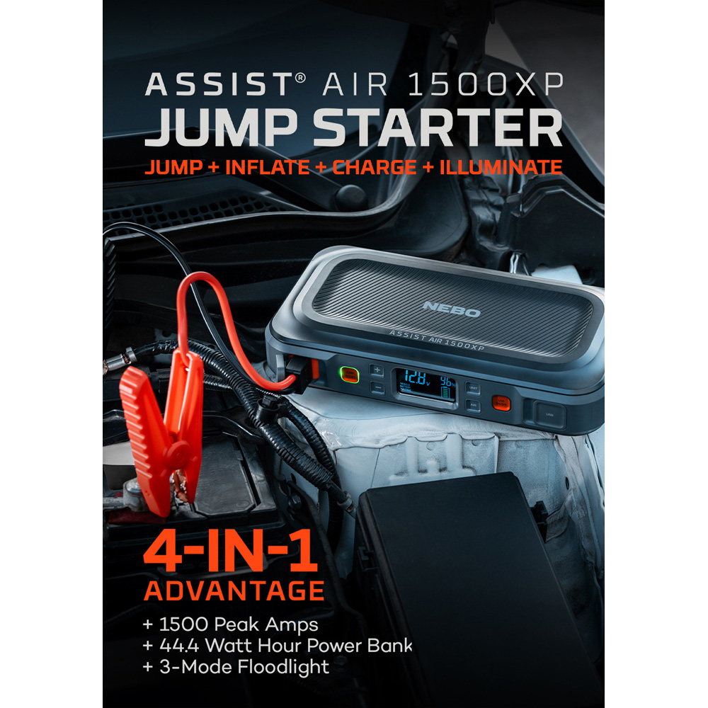 Nebo Assist Air 1500XP 4-in-1 1500Amp Car Jump Starter Kit with 150 PSI Air Compressor Image 7