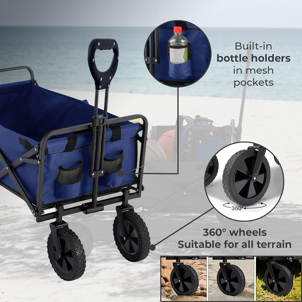 Neo Navy Foldable Garden Festival Cart 150kg Image 7