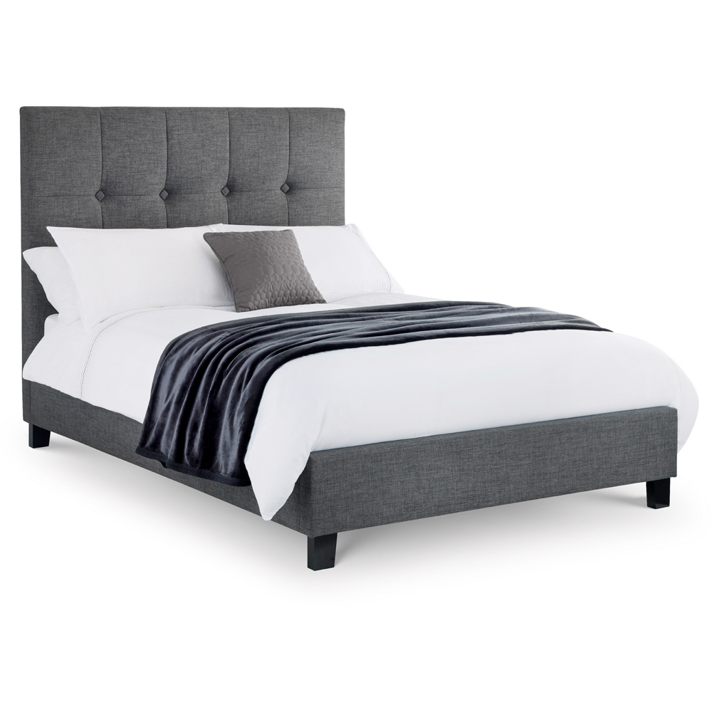 Julian Bowen Sorrento Double Slate Grey Linen High Headboard Image 2