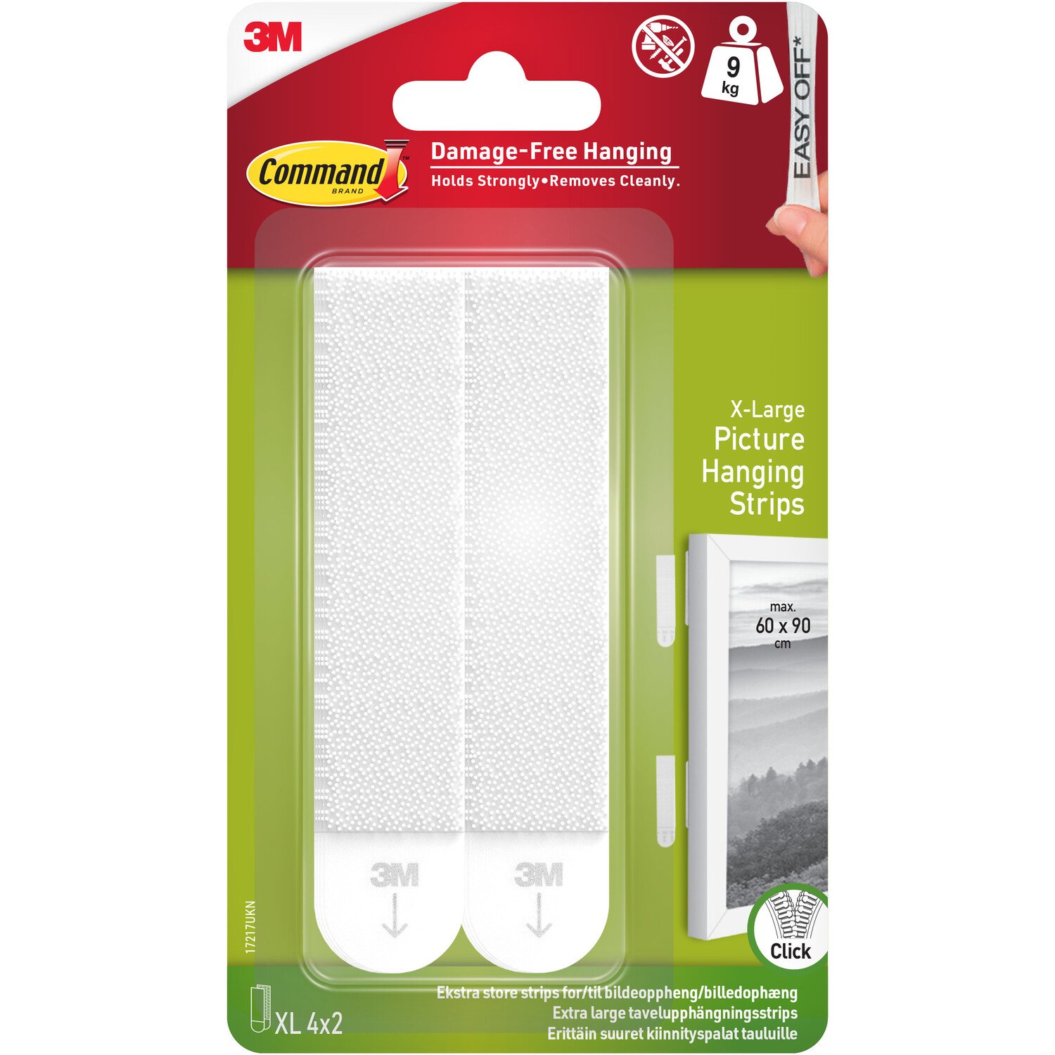 Pack of 4 Command XL Picture Hanging Strip Pair White Image 1