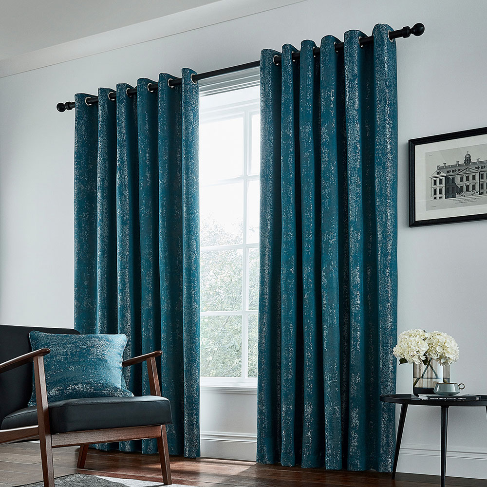 Helena Springfield Roma Lined Emerald Eyelet Curtains 168 x 228cm Image 1