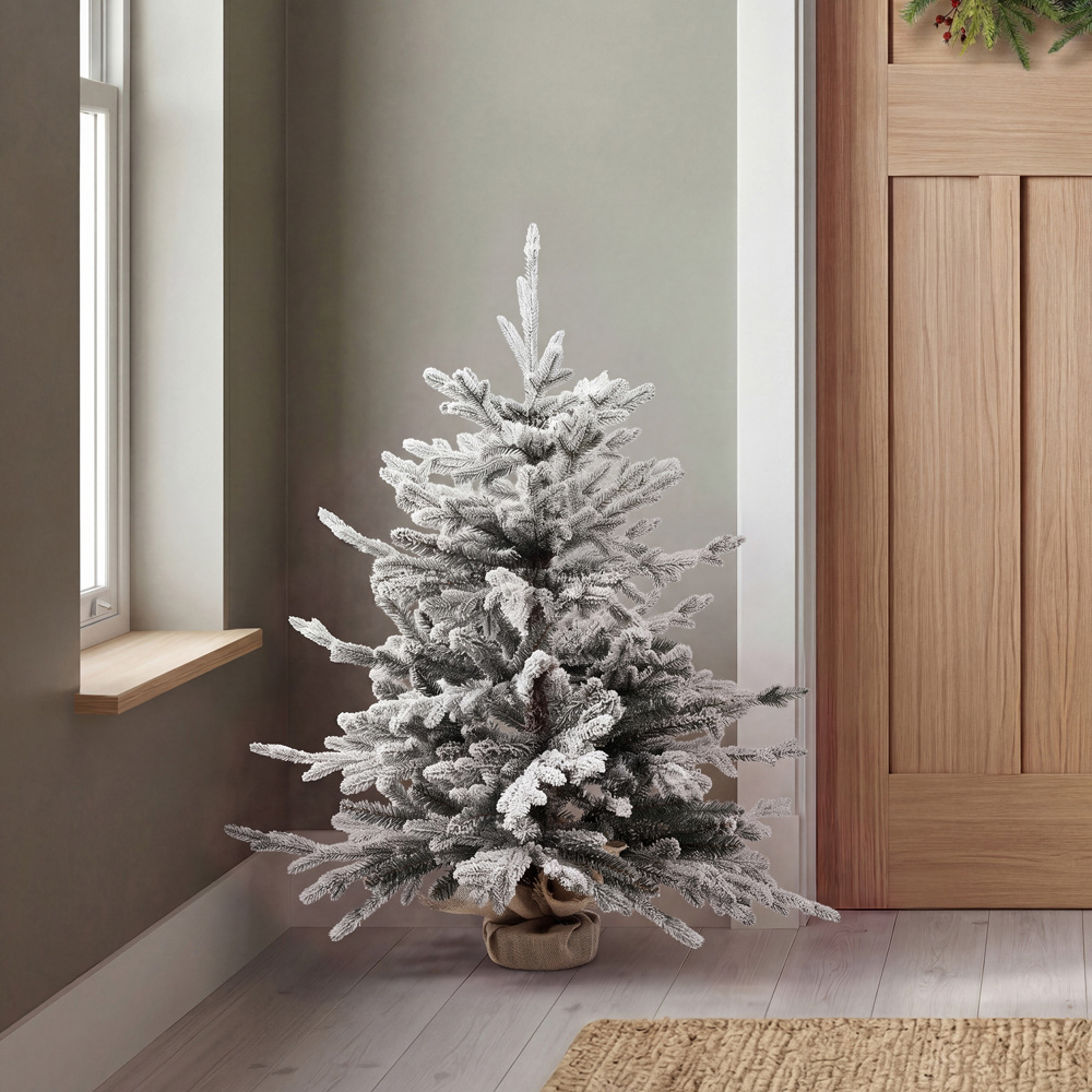Charles Bentley Luxury Warm White LED Pre-Lit Faux Snowy Christmas Tree 3ft Image 6