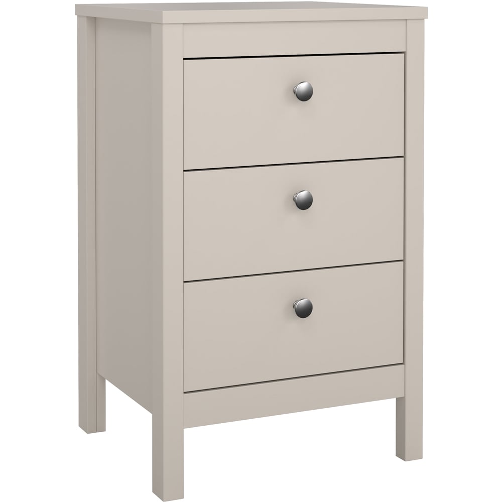 Florence Madrid 3 Drawer Cashmere Bedside Table Image 2